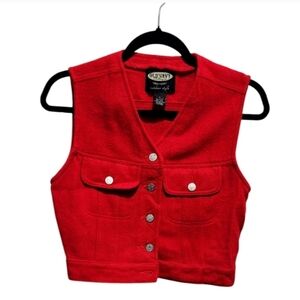 Old Navy Vintage Red Crop Vest Small